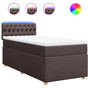 vidaXL Sommier à lattes de lit avec matelas Marron foncé 140x200 cm pas cher