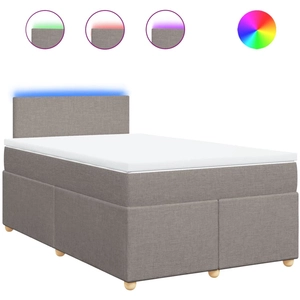 vidaXL Sommier à lattes de lit avec matelas Taupe 140x200 cm Tissu pas cher