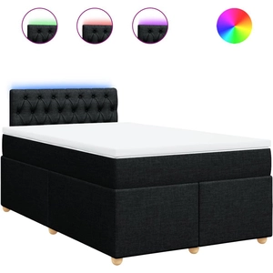 vidaXL Sommier à lattes de lit avec matelas Noir 120x200 cm Tissu pas cher