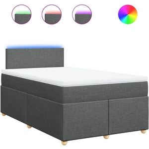 vidaXL Sommier à lattes de lit avec matelas Gris foncé 120x200cm Tissu pas cher