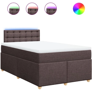 vidaXL Sommier à lattes de lit avec matelas Marron foncé 140x190 cm pas cher
