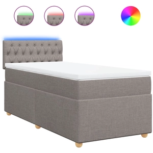 vidaXL Sommier à lattes de lit avec matelas Taupe 120x200 cm Tissu pas cher