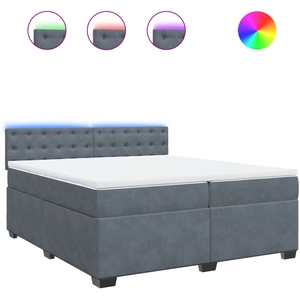 vidaXL Sommier à lattes de lit et matelas Gris foncé 200x200cm Velours pas cher