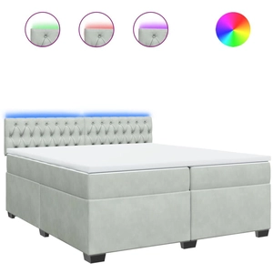 vidaXL Sommier à lattes de lit et matelas Gris clair 200x200cm Velours pas cher
