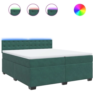 vidaXL Sommier à lattes de lit et matelas Vert foncé 200x200cm Velours pas cher