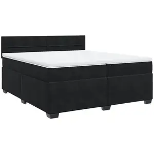 vidaXL Sommier à lattes de lit et matelas Noir 200x200 cm Velours pas cher