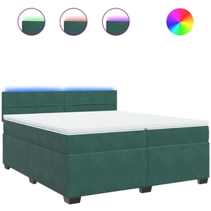 vidaXL Sommier à lattes de lit et matelas Vert foncé 200x200cm Velours pas cher
