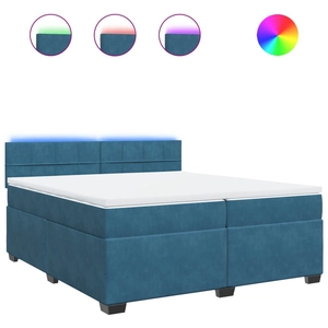 vidaXL Sommier à lattes de lit et matelas Bleu 200x200 cm velours pas cher