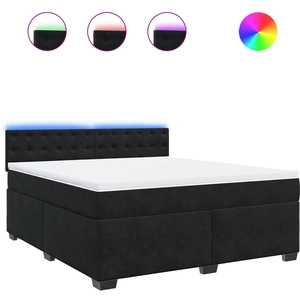 vidaXL Sommier à lattes de lit avec matelas Noir 180x200 cm Velours pas cher