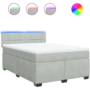 vidaXL Sommier à lattes de lit et matelas Gris clair 160x200cm Velours pas cher