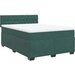 vidaXL Sommier à lattes de lit et matelas Vert foncé 140x200cm Velours