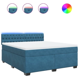 vidaXL Sommier à lattes de lit et matelas bleu 180x200 cm velours pas cher