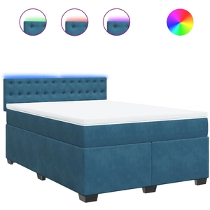 vidaXL Sommier à lattes de lit et matelas bleu 160x200 cm velours pas cher