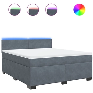 vidaXL Sommier à lattes de lit et matelas Gris foncé 180x200cm Velours pas cher