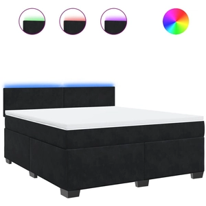 vidaXL Sommier à lattes de lit avec matelas Noir 180x200 cm Velours pas cher