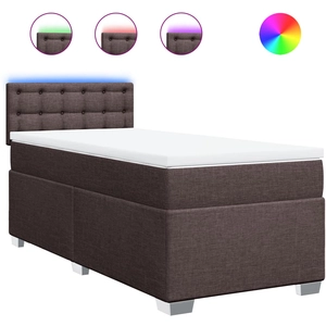 vidaXL Sommier à lattes de lit avec matelas Marron foncé 140x190 cm pas cher