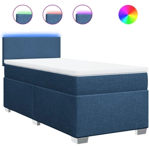 vidaXL Sommier à lattes de lit avec matelas Bleu 120x200 cm Tissu