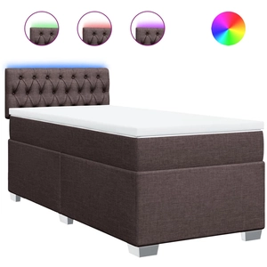 vidaXL Sommier à lattes de lit avec matelas Marron foncé 140x190 cm pas cher