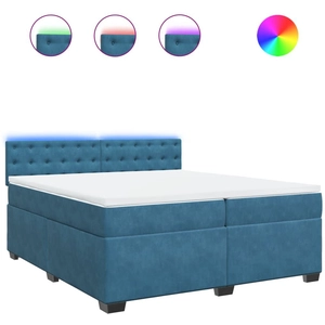 vidaXL Sommier à lattes de lit et matelas Bleu 200x200 cm velours pas cher