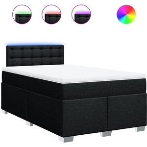 vidaXL Sommier à lattes de lit avec matelas Noir 180x200 cm Tissu pas cher
