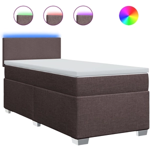 vidaXL Sommier à lattes de lit avec matelas Marron foncé 180x200 cm pas cher