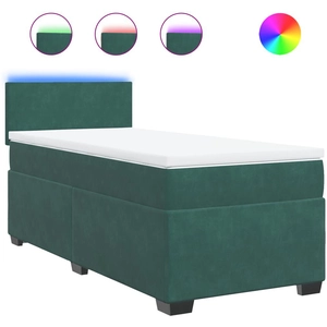 vidaXL Sommier à lattes de lit avec matelas Vert foncé 90x200 cm pas cher