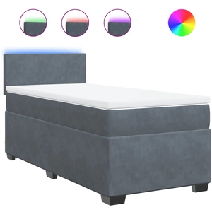 vidaXL Sommier à lattes de lit et matelas Gris foncé 90x190 cm Velours pas cher