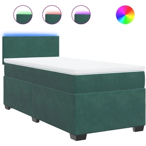 vidaXL Sommier à lattes de lit avec matelas Vert foncé 90x190 cm pas cher