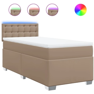 vidaXL Sommier à lattes de lit avec matelas Cappuccino 180x200 cm pas cher