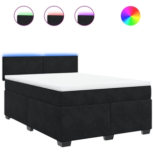 vidaXL Sommier à lattes de lit avec matelas Noir 140x190 cm Velours pas cher
