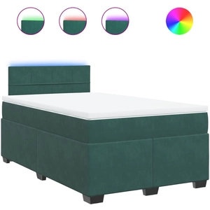 vidaXL Sommier à lattes de lit et matelas Vert foncé 120x200cm Velours pas cher