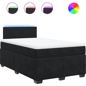 vidaXL Sommier à lattes de lit avec matelas Noir 120x200 cm Velours pas cher