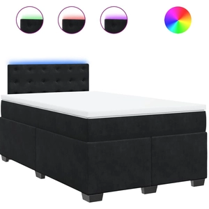vidaXL Sommier à lattes de lit avec matelas noir 120x190 cm velours pas cher