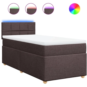 vidaXL Sommier à lattes de lit avec matelas Marron foncé 100x200 cm pas cher