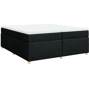 vidaXL Sommier à lattes de lit avec matelas Noir 200x200 cm Tissu pas cher