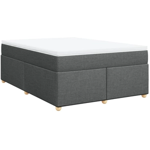 vidaXL Sommier à lattes de lit avec matelas Gris foncé 140x200cm Tissu pas cher