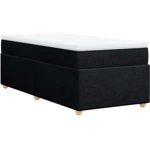 vidaXL Sommier à lattes de lit avec matelas Noir 140x200 cm Tissu pas cher