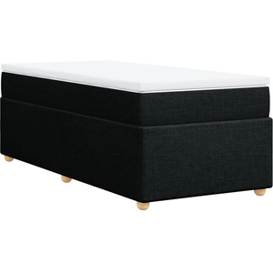 vidaXL Sommier à lattes de lit avec matelas Noir 90x190 cm Tissu pas cher