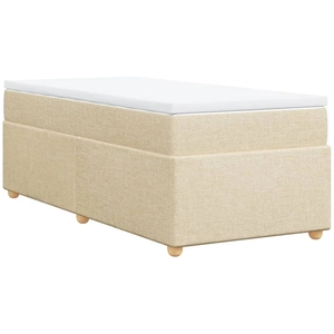 vidaXL Sommier à lattes de lit et matelas Crème 90x190 cm Tissu pas cher