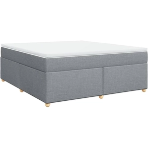 vidaXL Sommier à lattes de lit avec matelas Gris clair 180x200cm Tissu pas cher