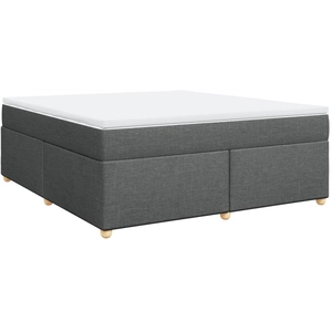 vidaXL Sommier à lattes de lit avec matelas Gris foncé 180x200cm Tissu pas cher
