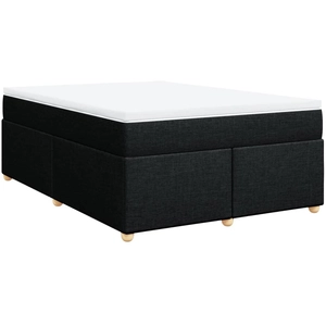 vidaXL Sommier à lattes de lit avec matelas Noir 180x200 cm Tissu pas cher
