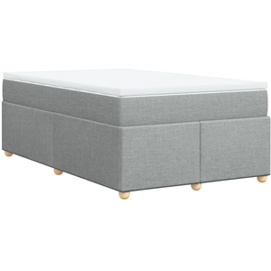 vidaXL Sommier à lattes de lit avec matelas Gris clair 120x200cm Tissu pas cher