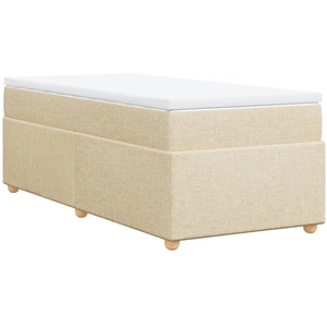 vidaXL Sommier à lattes de lit avec matelas Crème 80x200 cm Tissu pas cher