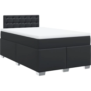 vidaXL Sommier à lattes de lit matelas Noir 120x200 cm Similicuir pas cher
