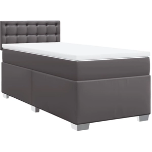 vidaXL Sommier à lattes de lit avec matelas Gris 80x200 cm Similicuir pas cher