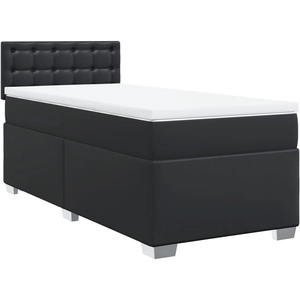vidaXL Sommier à lattes de lit avec matelas Noir 80x200cm Similicuir pas cher