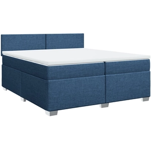 vidaXL Sommier à lattes de lit avec matelas Bleu 200x200 cm Tissu pas cher
