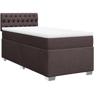 vidaXL Sommier à lattes de lit avec matelas Marron foncé 200x200 cm pas cher