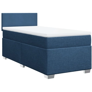 vidaXL Sommier à lattes de lit avec matelas Bleu 180x200 cm Tissu pas cher